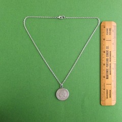 MEXICO Coin Pendant Necklace – Repurposed 1970s Big Mexican Cincuenta Centavos