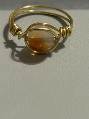 Handmade Goldstone Wire wrapped Ring