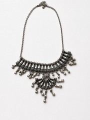 Artisan Lighthouse Statement Necklace Bib Silver Toned Dangling Vintage Jewelry