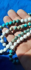 Howlite & Turquoise Mala Beads Prayer Necklace Healing Reiki Energy Bracelet