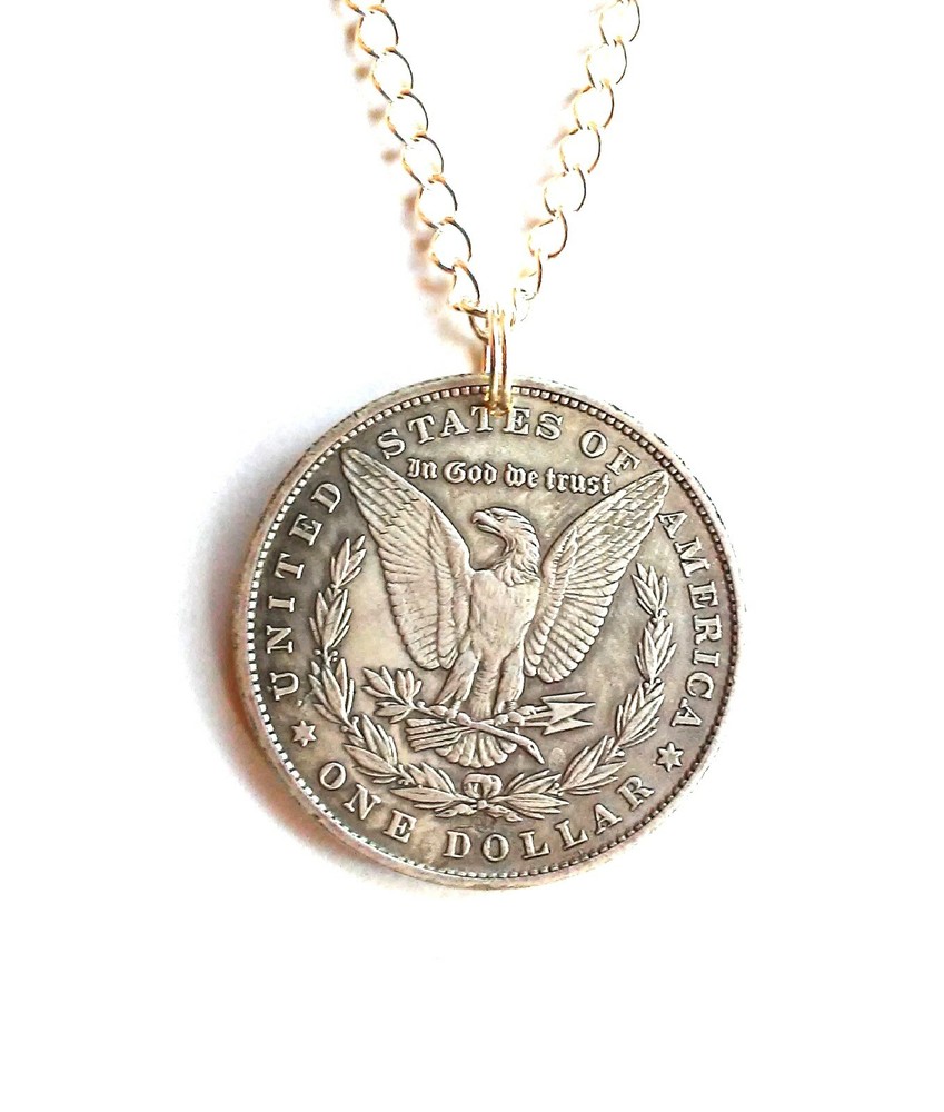 Men and Women Copper Morgan Dollar Medallion Necklace (Eagle)