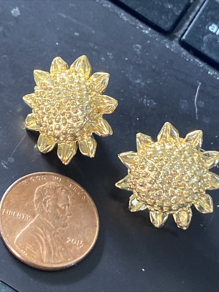 Vintage 2 Pc SunFlower Set Jacket Lapel / Hat Pin