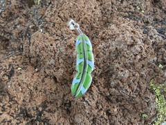 Green Gaspeite & White Opal Sterling Silver 925 Feather Southwestern Pendant U18