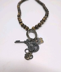 Tigers Eye Handmade Necklace Gemstone Jewelry Size 16″