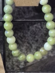 Handcrafted Beaded Green Jade Gemstone Bracelet Adjustable Round Unisex Adults