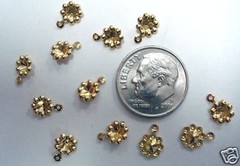 12 Gold plated pointed back rhinestone setting FPE011