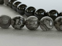 NEW NATURAL HEMATITE and MAP JASPER Stunning Gemstone Necklace