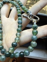 Elegant Moss Agate Necklace – Genuine Gemstone Beads