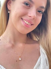 2 carat Pear shape Diamond 18k Necklace with pendant Real Gold Certified Diamond
