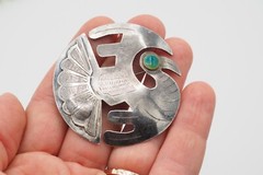 Vintage Peru sterling silver Inca’s Heron Crane Ethnic Peruvian Bird Pin brooch