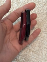 Made in India 2.5 in Color Glass Octagon Glass Bangles Set of 2 Black and Maroon