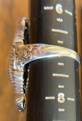 Sarda, Bali Handmade,Beautiful, Elegant,Green Onyx & Sterling, Dinner Ring Sz 7