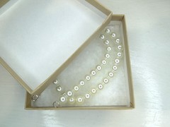 Glass pearl choker necklace handmade white single strand