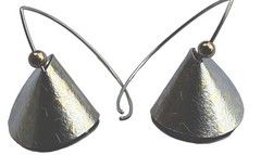 Jayne Redman Floraform 24k, 18k, SS French Wire Earrings