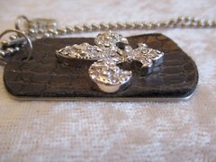 Kate Mesta Dog Tag Fleur-de-Lis Chain Necklace