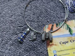 Cape Creations Handmade Bracelet Blue Charms Lighthouse, Bird, Cape May Point