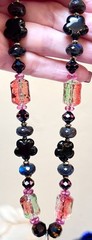 AMAZING Sterling Silver Labradorite, Pink Topaz, Spinel, Art Glass Etc. Necklace