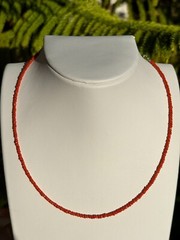 Natural Mediterranean Red Coral Necklace w Argentium Nickle free Silver.