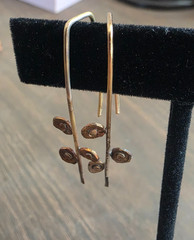 Handmade Rustic Aged Mixed Metal Flower Jewelry Earrings