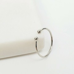 10k Solid Gold Stackable Cuff Ring, Yellow White Rose Open Ball Cuff Rings