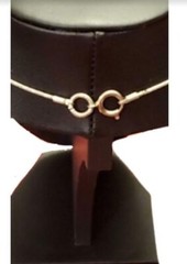 Women’s Silver Fashion Statement Cocktail Necklace 16″ Inch with Circle Pendant
