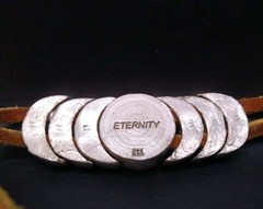 Irish Eternity Knot Design ~ Silvertone ~ Buckle Closure Slide Bracelet