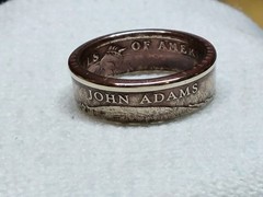 JOHN ADAMS – Size 10 Presidential Dollar Coin Ring
