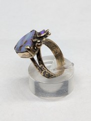 Australian Solid Boulder Opal Recycled Artisan Made 9ct Gold Ring Sz8 .A30b