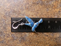 Hummingbird Sterling Silver 925 Denim Lapis & Opal Inlayed Gemstone Earrings T22