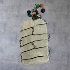 Wire Wrapped Selenite Crystal Pendant Handmade Artisan Stone Charm