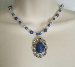 Lapis Lazuli And Moonstone Boho Bohemian New Age Metaphysical Art Deco Necklace