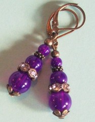PURPLE JADEITE DROPS Lever back handcrafted CHOOSE color #450-3