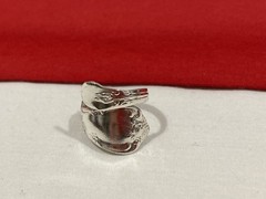 Vintage Artisan ONEIDA Silver Plated Flower SPOON BYPASS WRAP RING Adjustable