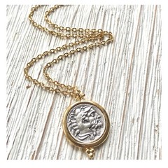Greek horse coin necklace boutique Greece jewelry