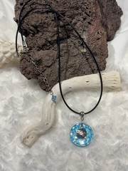 Handcrafted Resin And Silver tone Hope Necklace 18 To 20”