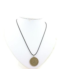 Sri Lanka 2 RUPEES Coin Necklace. Black Cord.