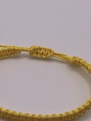 Handmade Yellow Macrame Square Knot Adjustable Bracelet