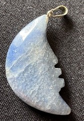 Blue Aventurine Carved Crescent Moon Pendant 1&5/8″