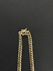 8MM Handmade Cuban Link Chain 14k Gold Over .999 Silver
