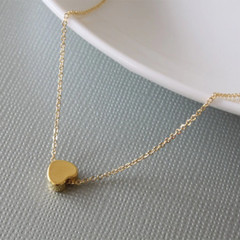 Tiny Gold Heart Slider Necklace