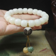 10mm Mala Bracelet Natural White Jade Bodhi Root Women’s Fashion Prayer Beads