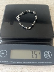 Black Onyx Gemstone Bracelet Set In 925 Sterling Silver 7”