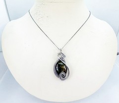 Labradorite and Sterling Silver Necklace and Earrings Set with Swarovski Crystal
