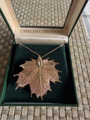 Canadian Leaf Necklace, 24 KT Gold Plate, Catalena Creations, Symphony Of Leaves