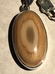 Sterling Pendant, 23 x 14mm Imperial Jasper, 18.5” Chain, AK Clasp Konder #302