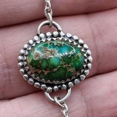 Sonoran Gold Turquoise Bracelet Sterling Silver Southwestern Dainty Stackable