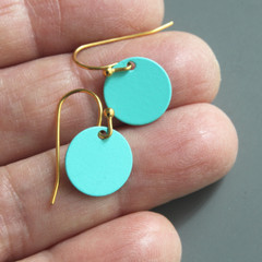 Turquoise Plated Dot Earrings