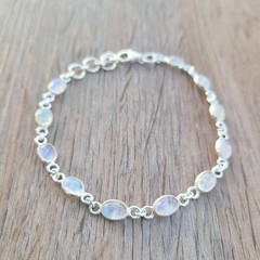 Genuine Moonstone Bracelet 925 Sterling Silver | Boho Moonstone Jewelry Gift USA