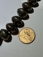 Amazing Navajo Pearls Graduated Sterling Silver Round Seamless Bead Necklace
