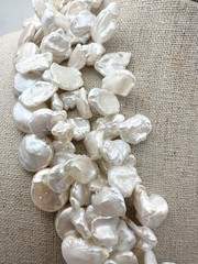 Handmade Keshi Freshwater Pearl Multistrand Toggle Necklace 19”